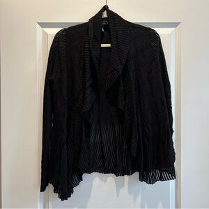 Ruffle peplum cardigan